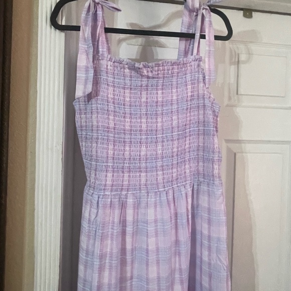 NWT Lacey Chabert Lavender Plaid Maxi Dress size large 🪻🪻🪻🪻 A - Picture 4 of 9